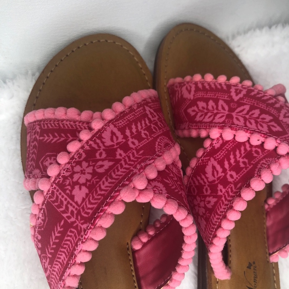 Pink Patterned Sandals by - Picture 2 of 8